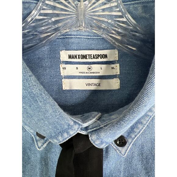 OnexOne Teaspoon Man Vintage Mr. Shirt Denim Button Down Long Sleeve SZ Med NWT - Picture 5 of 8